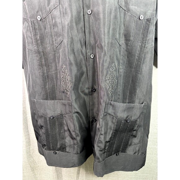 El Norteño Western Wear Men's Short Sleeve Button Down Shirt Size XXL Black NWT - Picture 4 of 8